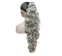 Lydell 30" Long Curly Styled Clip In Claw Ponytail Hair Extension Synthetic Hairpiece 280g with a jaw/claw clip (51 Silver Grey)