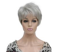 Lydell 6-8" Short Layered Shaggy Heat Resistant Synthetic Wigs 51 Silver Gray