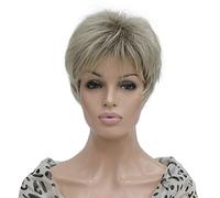 Lydell 6-8" Short Layered Shaggy Heat Resistant Synthetic Wigs R8-26 Brown Mixed Dark Root