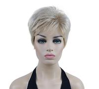 Lydell 6" Women's Short Wigs Soft Wavy Natural Synthetic Wig Layered Movement Classic Styled (15BT613 Blonde Mix)