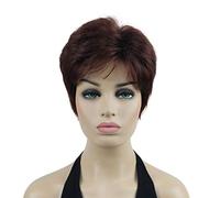 Lydell 6" Women's Short Wigs Soft Wavy Natural Synthetic Wig Layered Movement Classic Styled (33A Dark Auburn)