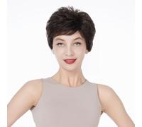 Lydell 6" Women's Short Wigs Soft Wavy Natural Synthetic Wig Layered Movement Classic Styled (Chestnut Brown)