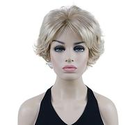 Lydell 8" Short Curly Women Wigs Soft Shaggy Layered Classic Cap Full Synthetic Wigs (15BT613 Blonde Mix)