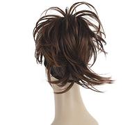 Lydell Adjustable Messy Style Ponytail Hair Extension Synthetic Hair-Piece with Jaw Claw Amzing Shape For You #30 Auburn Medium reddish brown
