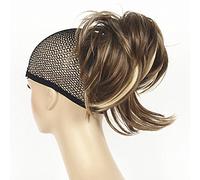 Lydell Adjustable Messy Style Ponytail Hair Extension Synthetic Hair-Piece with Jaw Claw Amzing Shape For You (12TT26 Brown Highlighted)