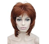 Lydell Short Shaggy Layered Classic Cap Full Synthetic Women's Wigs (130 Copper Red)