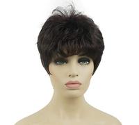 Lydell Women's Wigs Natural Brown Red Short Curly Hair Synthetic Full Wig