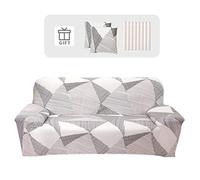 Lydevo Sofa Cover 4 Seater Stretch Sofa Cover Universal Sofa Slipcover 1 Piece Spandex Loveseat Couch Cover Washable Elastic Fabric Furniture Protector for with 2 Cushion Covers,IntertWined Lines