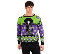 Lydia Deetz Halloween Sweater Officially Licensed Beetlejuice Costume, Knitted Graphics, Rib-Knit Comfort, Adult
