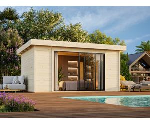 Lydia L (4.5x3.5m | 14.4m2 | 28mm) Summer House with Sliding Doors