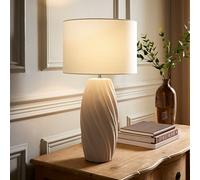 Lydia Natural Linen Drum Lamp Shade Tall Swirl Matte Natural Table Lamp ValueLights Natural One Size