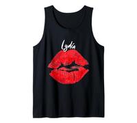 Lydia Red Lips Personalized First Name Tank Top