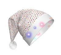 LYDIFSSRL Delicious Cupcakes Print Unisex Adult Christmas Hat With Lights Santa Cap Xmas Accessory For Festive Party