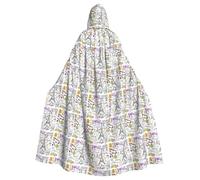 LYDIFSSRL French Paris Tour Eiffel Tower Print Full Length For Adults And Kids Hooded Cloak Halloween Costume For Cosplay Events
