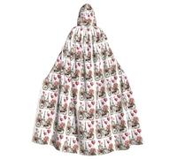 LYDIFSSRL Love Paris Tower Coffee Wine Perfume Bicycle Heart Print Full Length For Adults And Kids Hooded Cloak Halloween Costume For Cosplay Events
