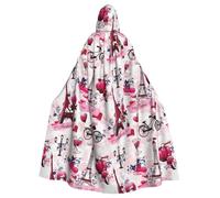 LYDIFSSRL Paris Eiffel Tower France Print Full Length For Adults And Kids Hooded Cloak Halloween Costume For Cosplay Events