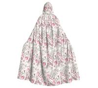 LYDIFSSRL Romantic Paris Butterfly Print Full Length For Adults And Kids Hooded Cloak Halloween Costume For Cosplay Events