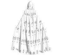 LYDIFSSRL Sign Language Alphabet Print Full Length For Adults And Kids Hooded Cloak Halloween Costume For Cosplay Events
