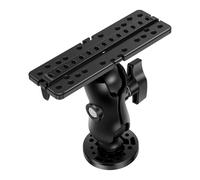 LYDODOKA Fish Finder Mount with C Size 1.5" Ball Rectangle Plate & Round Base, 5.9" Swing Arm Marine Electronic Mount Holder, Universal 360° Rotation Fish Finder Bracket, Fishing Boat Accessory