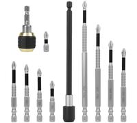 LYDODOKA High Magnetic Screwdriver Drill Bit Set, 25mm 50mm 65mm 70mm 75mm 90mm 100mm 120mm 150mm Electric Screwdriver Set, K5 Impact Resistant Non Slip Driver Bits for Home DIY Profession (11Pcs-A)