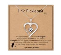 Lydow Volleyball/Softball/Basketball/Baseball Necklace Gifts for Girls, Sport Accessories Birthday Christmas Jewelry for Her 16+3 Inches, Silver Necklace, Brass, No Gemstone