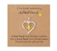 Lydow Volleyball/Softball/Basketball/Baseball Necklace Gifts for Girls, Sport Accessories Birthday Christmas Jewelry for Her 16+3 Inches, Gold Necklace, Brass, No Gemstone