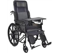 LYDSB Adults Standard Wheelchair Mobility Device, Lightweight Folding Recliner with Removable Footrests and Armrests, 18 Inch Seat, for Bariatric Users