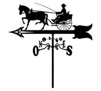 LYDSB Weathercock 3D Directions Weathervane Rooftop Xmas Cars Gift Roof Décor Car Weather Vane for Roof Direction Garden Home Patio Ornament Weather Vanes (Color : Horse Cart, Size : Normal)