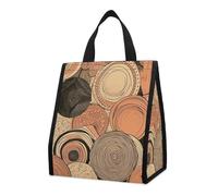 LYDSKGEQ 10L Insulated Lunch Bag with Pocket Collapsible Leakproof Circle Pattern Cooler Bag for Work Picnic Travel Gym Beach Reusable Thermal Bags Lightweight Foldable Lunch Tote for Snack