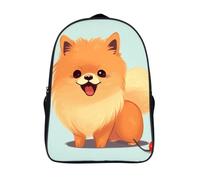 LYDSKGEQ 16 In Laptop Backpack Water Resistant Travel Daypack | Cartoon Pomeranian Dog, Breathable Airflow Back Panel, Adjustable Ergonomic Shoulder Straps, Foam-Padded Top Carry Handle