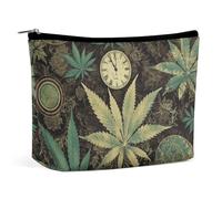 LYDSKGEQ A Puff in Time Weed Marijuana Makeup Bag Wide-Open Travel Bag Organizer for Toiletry Make Up Cosmetic Waterproof Portable Zipper Pouch Purse Lightweight Small Makeupbag Gift for Women Girl