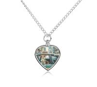 LYDSKGEQ A Taxi Dog Urn Necklaces for Ashes Personalized Human Pet Cremation Jewelry Customized Keepsake Locket Pendant with Filling Kit Memorial Gift for Dog Cat Lover Women Men(Heart)