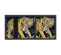 LYDSKGEQ Animation Style Tiger Slim Rfid Blocking Trifold Wallet for Men Minimalist Front Zipper Pocket 8 Card Slots 1 Id Window & Key Hook Lightweight Credit Card Holder for Work Traveling