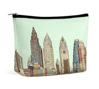 LYDSKGEQ Austin Texas Makeup Bag Wide-Open Travel Bag Organizer for Toiletry Make Up Cosmetic Waterproof Portable Zipper Pouch Purse Lightweight Small Makeupbag Gift for Women Girl