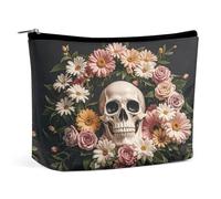 LYDSKGEQ Bonsai Tree Sugar Skull Makeup Bag Wide-Open Travel Bag Organizer for Toiletry Make Up Cosmetic Waterproof Portable Zipper Pouch Purse Lightweight Small Makeupbag Gift for Women Girl