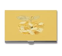 LYDSKGEQ Business Card Case,Business Card Holder for Women & Men Business Card Holder Organizer Suitable for Any Business Occasion Yellow Dried Petals Print Business Card Box