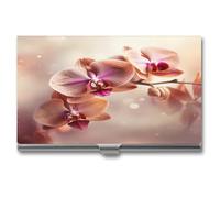 LYDSKGEQ Business Card Case,Business Card Holder for Women & Men Business Card Holder Organizer Suitable for Any Business Occasion Orchid on Background Print Business Card Box