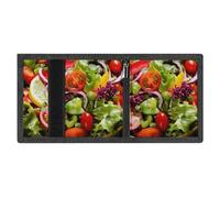 LYDSKGEQ Colorful Various Salad Slim Rfid Blocking Trifold Wallet for Men Minimalist Front Zipper Pocket 8 Card Slots 1 Id Window & Key Hook Lightweight Credit Card Holder for Work Traveling
