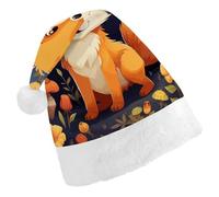 LYDSKGEQ Cute Fox Flower Christmas Hats for Adults Santa Hat Double Layer Comfort & Plush Brim for New Year Festive Holiday Party