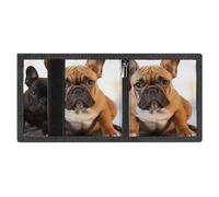 LYDSKGEQ Cute French Bulldog Slim Rfid Blocking Trifold Wallet for Men Minimalist Front Zipper Pocket 8 Card Slots 1 Id Window & Key Hook Lightweight Credit Card Holder for Work Traveling