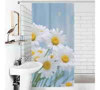 LYDSKGEQ Daisy Flowers Bathroom Shower Curtain with 12 Plastic Hooks Waterproof Polyester Bath Curtains Thick Boho Farmhouse Window & Door Curtain Room Partition Bathtub Decoration
