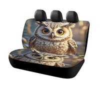 LYDSKGEQ Dog Cute Owls Car Seat Cover Scratchproof Rear Seat Protector Waterproof & Easy Install Universal Fit Back Seat Covers for Suvs Trucks Sedans Vans Automotive Interior Accessories