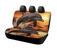 LYDSKGEQ Dog Dusk Dolphin Car Seat Cover Scratchproof Rear Seat Protector Waterproof & Easy Install Universal Fit Back Seat Covers for Suvs Trucks Sedans Vans Automotive Interior Accessories