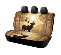 LYDSKGEQ Dog Elk Artwork Car Seat Cover Scratchproof Rear Seat Protector Waterproof & Easy Install Universal Fit Back Seat Covers for Suvs Trucks Sedans Vans Automotive Interior Accessories