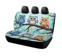 LYDSKGEQ Dog Owls Standing Car Seat Cover Scratchproof Rear Seat Protector Waterproof & Easy Install Universal Fit Back Seat Covers for Suvs Trucks Sedans Vans Automotive Interior Accessories