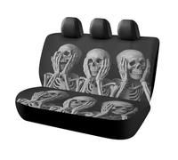 LYDSKGEQ Dog Three Skeletons Car Seat Cover Scratchproof Rear Seat Protector Waterproof & Easy Install Universal Fit Back Seat Covers for Suvs Trucks Sedans Vans Automotive Interior Accessories