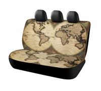 LYDSKGEQ Dog Vintage Old World Map Car Seat Cover Scratchproof Rear Seat Protector Waterproof & Easy Install Universal Fit Back Seat Covers for Suvs Trucks Sedans Vans Automotive Interior Accessories