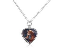 LYDSKGEQ Fat Cat Playing Games Urn Necklaces for Ashes Personalized Human Pet Cremation Jewelry Customized Keepsake Locket Pendant with Filling Kit Memorial Gift for Dog Cat Lover Women Men(Heart)