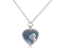 LYDSKGEQ Fishing on Ice Urn Necklaces for Ashes Personalized Human Pet Cremation Jewelry Customized Keepsake Locket Pendant with Filling Kit Memorial Gift for Dog Cat Lover Women Men(Heart)