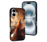 LYDSKGEQ for iPhone 16/Pro Case Soft TPU Shockproof Abstract Phoenix Protective Phone Cover Cute Cell Phone Case Slim Fit Phonecase for Women Men (Black)